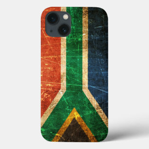 De Zuid-Afrikaanse vlag van Scratched and Worn iPhone 13 Hoesje