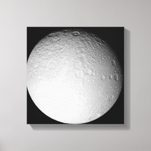 De zuidpool van de maan van Saturnus Tethys Canvas Afdruk