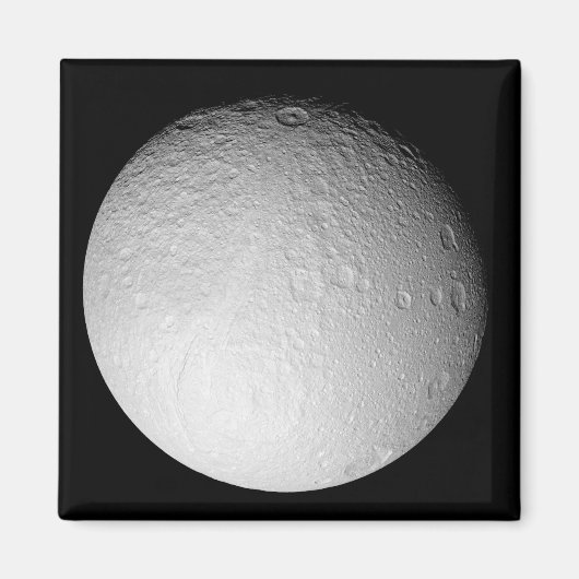 De zuidpool van de maan van Saturnus Tethys Magneet (Voorkant)
