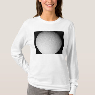 De zuidpool van de maan van Saturnus Tethys T-shirt