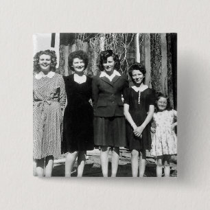 De zussen vierkante button 5,1 cm