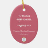 De zussen zijn voor altijd  regentenkerst keramisch ornament (Achterkant)