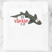 De zuster haai is binnen rechthoekige sticker (Tas)