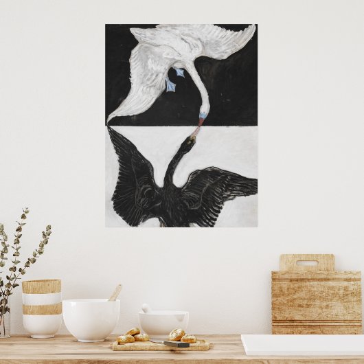 De zwaan van Hilma af Klint Art Print (Keuken)
