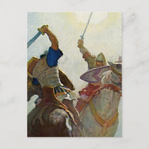“De Zwaardgevechten Waren Hevig” door NC Wyeth Briefkaart