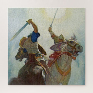 “De Zwaardgevechten Waren Hevig” door NC Wyeth Legpuzzel