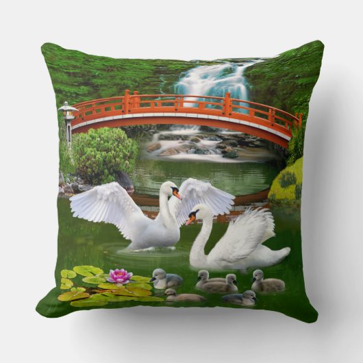 De Zwanenfamilie Kussen (Voorkant)
