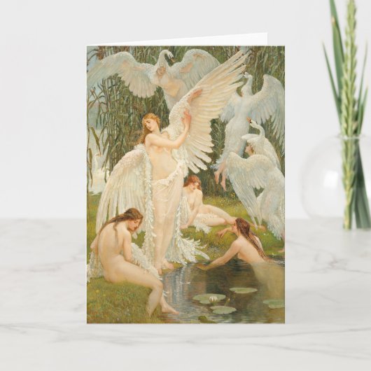 De zwanenmeisjes | Walter Crane Kaart (Voorkant)