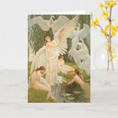 De zwanenmeisjes | Walter Crane Kaart (Gele Bloem)