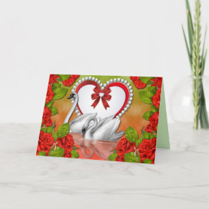 De zwanenwenskaart van de liefde kaart