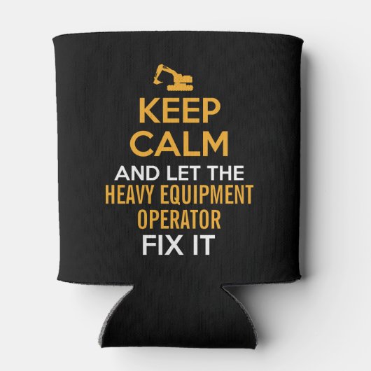 De zware materiaalexploitant houdt kalm blikjeskoeler (Achterkant)