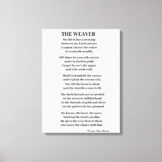 DE ZWARE POEM CANVAS AFDRUK (Voorkant)