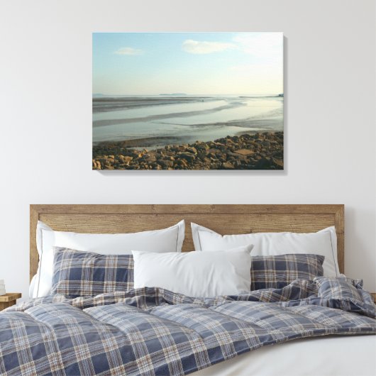 De zware stuarium nabij Cardiff Bay Canvas Afdruk (Insitu (Slaapkamer))