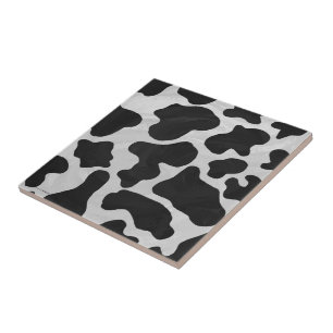 De Zwart-witte Druk van de koe Tegeltje