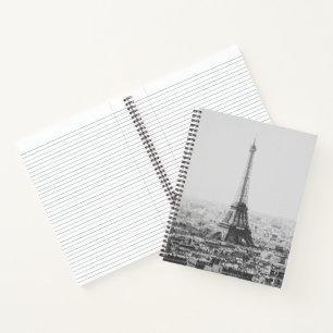De zwart-witte Fotografie van Parijs van de Toren Notitieboek