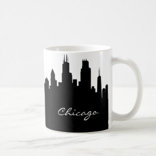 De zwart-witte Horizon van Chicago Koffiemok