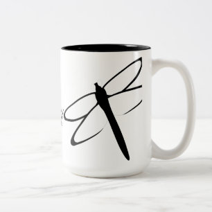 De Zwart-witte Mok met monogram van de Libel