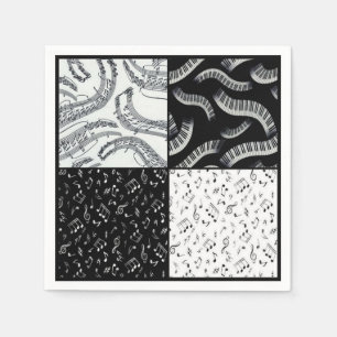 De zwart-witte Servetten van het Patroon van