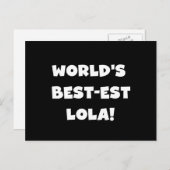 De Zwart-witte T-shirts van Lola van het Briefkaart (Voorkant / Achterkant)