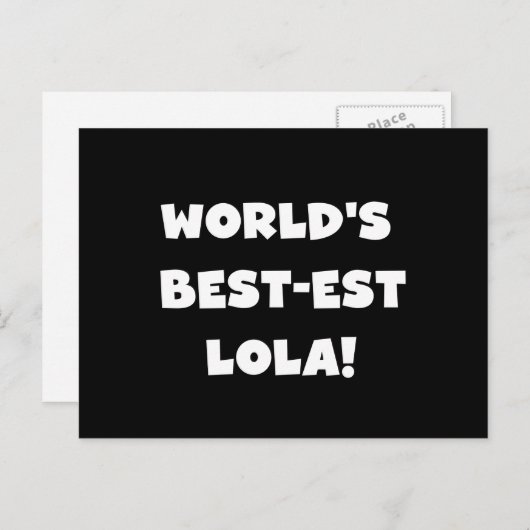 De Zwart-witte T-shirts van Lola van het Briefkaart (Voorkant / Achterkant)