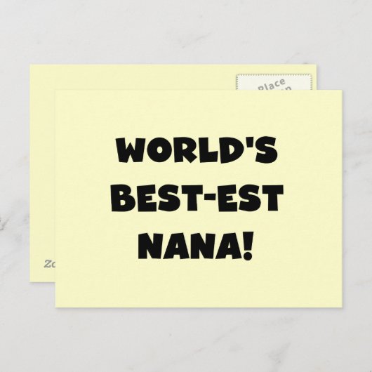 De Zwart-witte T-shirts van Nana van het Briefkaart (Voorkant / Achterkant)