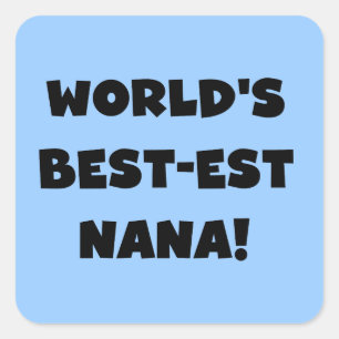 De Zwart-witte T-shirts van Nana van het Vierkante Sticker