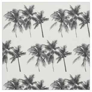 De zwart-witte tropische moderne palmzomer stof