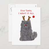 De Zwarte Beste Kerstman van de chow-chow Feestdagenkaart (Voorkant / Achterkant)