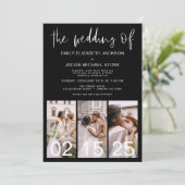 De zwarte bruiloft van minimalistische QR-code Kaart (Staand voorkant)