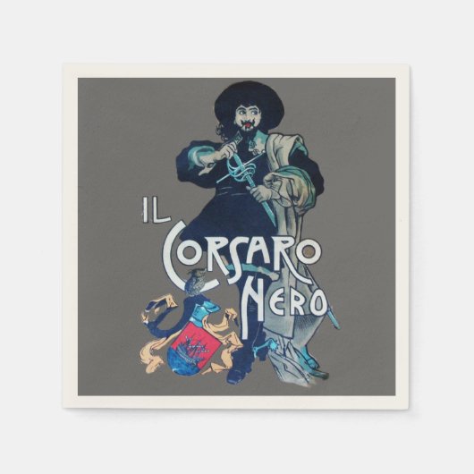 DE ZWARTE CORSAIR grijs Servetten (Voorkant)