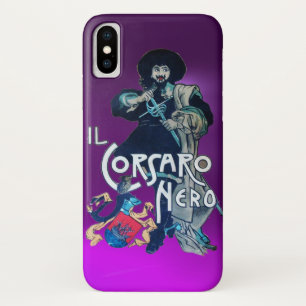 DE ZWARTE CORSAIR paars iPhone X Hoesje
