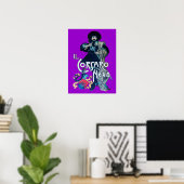 DE ZWARTE CORSAIR paars Poster (Thuiskantoor)