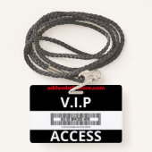 De zwarte en Rode Medewerker van de Aangepaste Naa Badge (Achterkant met draagriem)