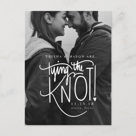 De zwarte en Witte Foto sparen de Datum Aankondigingskaart (Voorkant)