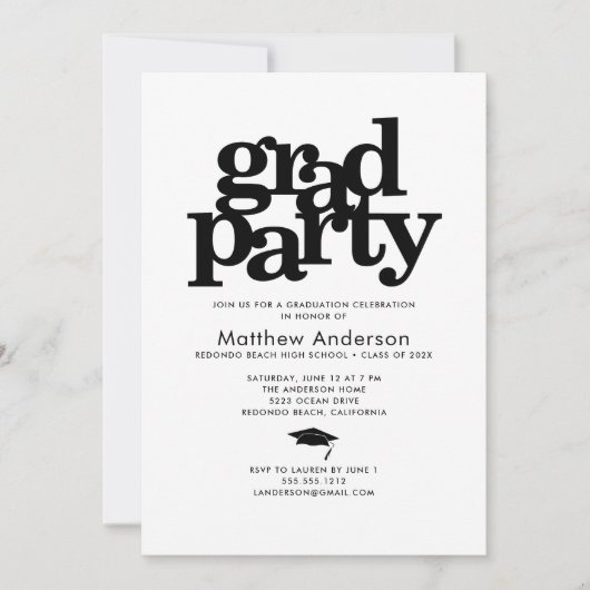 De zwarte en witte partij van het afstudeerder mod kaart (Voorkant)