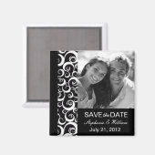 De zwarte Foto bewaart de Datum Magnet Magneet (Voorkant / Achterkant)