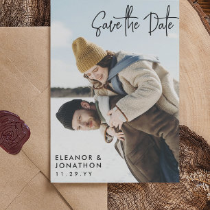 De zwarte Foto van het Manuscript van de Handteken Save The Date