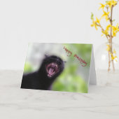 De zwarte Gelukkige Verjaardag van de Kat Kaart (Gele Bloem)