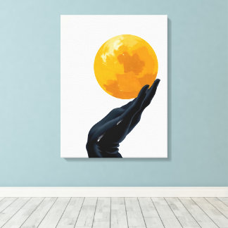 De zwarte hand die de wereld kleurt canvas afdruk