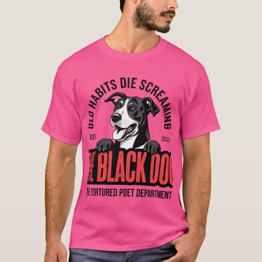 De Zwarte Hond Retro Graphic Shirt, hondentank top (Voorkant)
