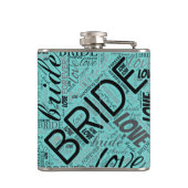 De zwarte ID253 van het woord Bride Cloud Heupfles (Achterkant)