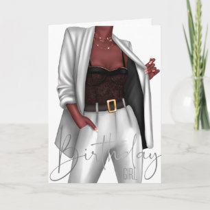De zwarte Kaart 'Girl Boss' van de Birthday
