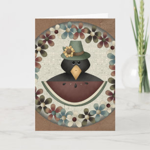 De zwarte Kaart van de Thanksgiving van de Kraai