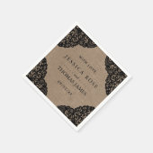 De zwarte kant van het Collectie van de Rustic Bur Servetten (Hoek)