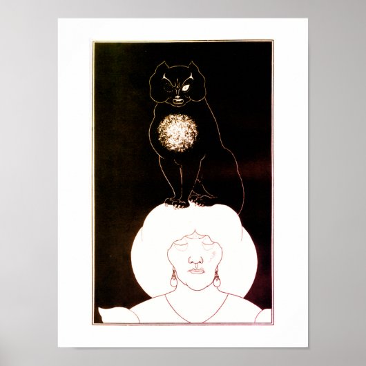 De zwarte kat, Aubrey Beardsley Poster (Voorkant)