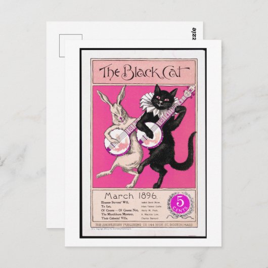 De zwarte kat briefkaart (Voorkant / Achterkant)