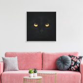 De zwarte kat canvas afdruk (Insitu (Woonkamer))