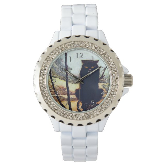 De zwarte kat horloge (Voorkant)