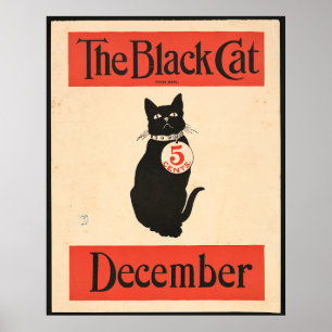 De zwarte kat in de jaren 1890 poster