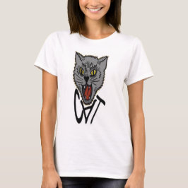 De zwarte kat in shirt